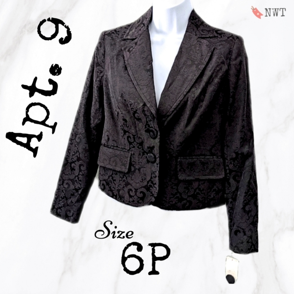 LAST CALL! ⚡🔖 Apt. 9 black brocade blazer, 6P (NWT!)